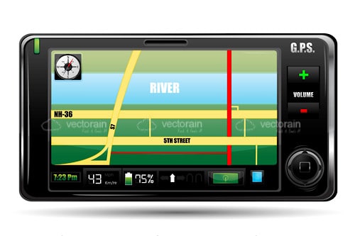 GPS Device with Map on Screen